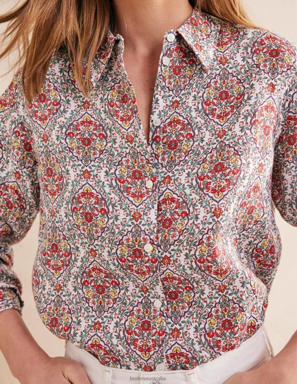 New Linen Shirt Boden 24RTX589 Clothing Women Multi & Vine Terrace