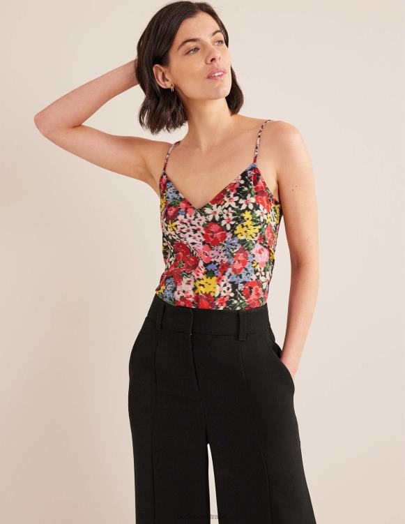Silk Cami Top Boden 24RTX1776 Clothing Women Multi & Moire Bloom