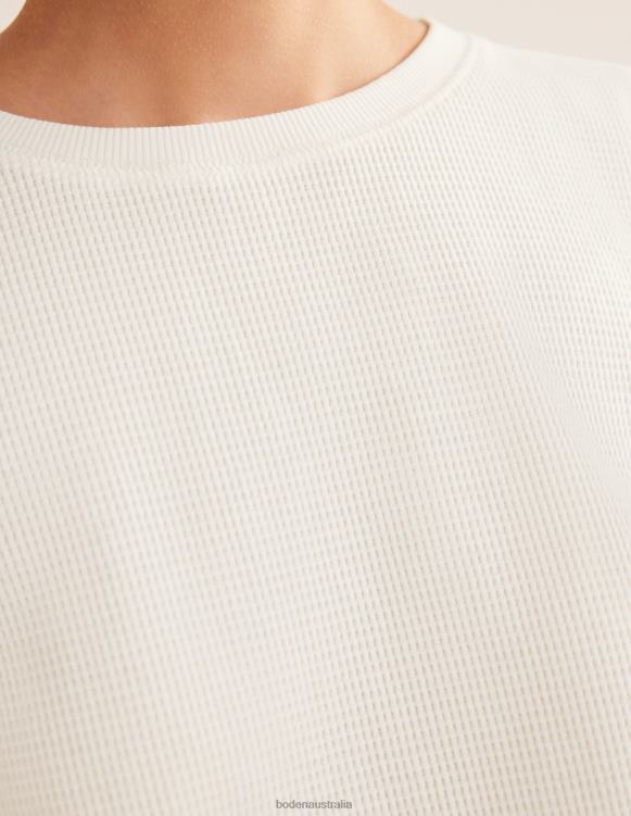Textured Waffle Detail Top Boden 24RTX2565 Clothing Women Ivory
