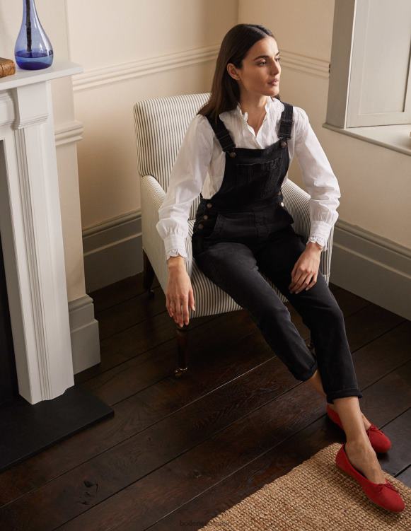 Girlfriend Dungarees Boden 24RTX2392 Clothing Women Washed Black