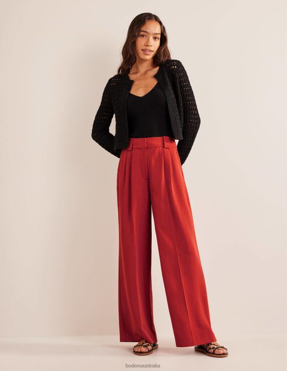 Islington Wide Leg Trousers Boden 24RTX1514 Clothing Women Tomato
