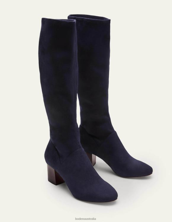 Round Toe Stretch Boots Boden 24RTX2286 Footwear Women Navy