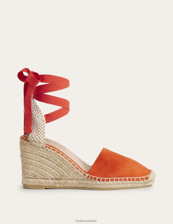 Esme Espadrille Wedges Boden 24RTX2289 Footwear Women Vermillon Red
