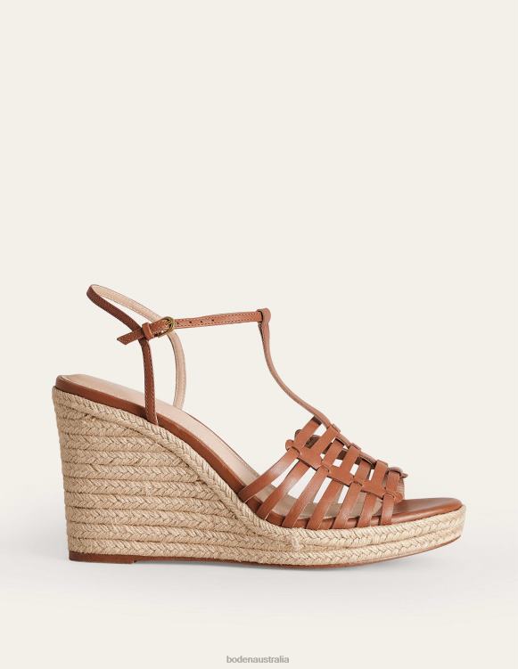 Strappy Espadrille Wedges Boden 24RTX718 Footwear Women Tan