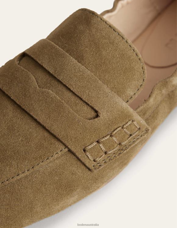 Flexible Sole Loafers Boden 24RTX2355 Footwear Women Deep Olive