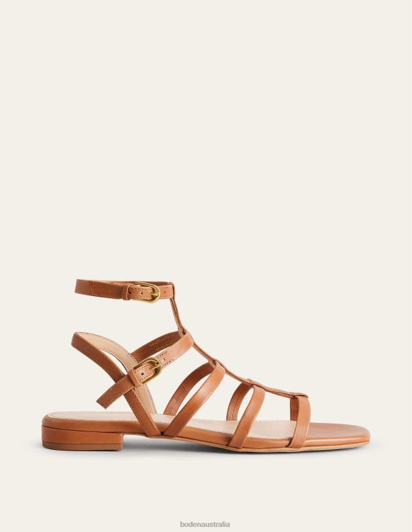 Leather Gladiator Sandals Boden 24RTX689 Footwear Women Tan