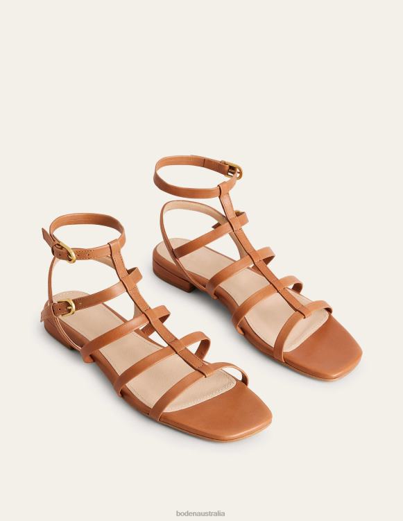 Leather Gladiator Sandals Boden 24RTX689 Footwear Women Tan