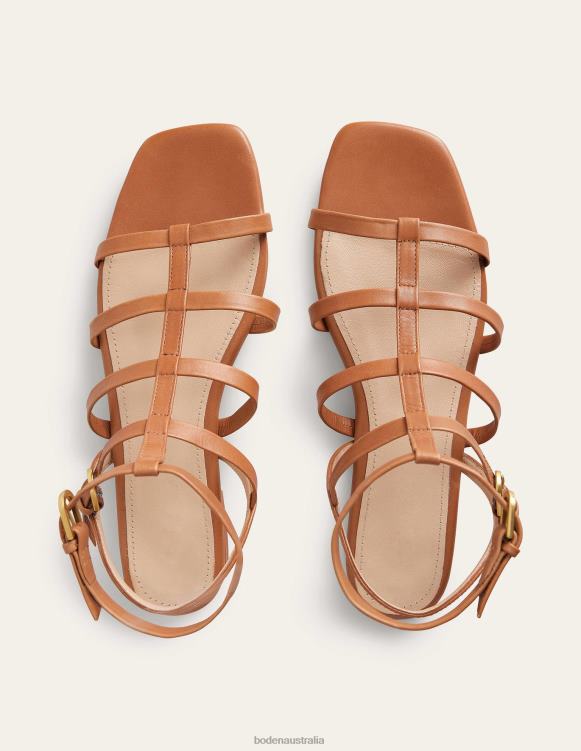 Leather Gladiator Sandals Boden 24RTX689 Footwear Women Tan