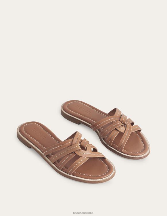 Mutli Strap Sliders Boden 24RTX2375 Footwear Women Tan